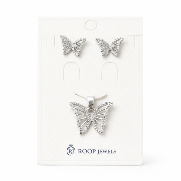 Noa Butterfly Pendant Set in 925 Sterling Silver