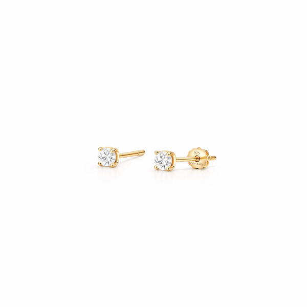 Ribbon Trio Studs – 925 Sterling Silver 3-Pair Rose-Gold Stud Earrings Set