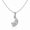 Noor Chand Pendant – 925 Sterling Silver Moon & Star CZ Pendant for Women