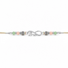 Bro Infinity Rakhi – 925 Sterling Silver Infinity Rakhi with Pastel Green & Peach Beads