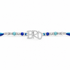 Bro Rakhi – 925 Sterling Silver Letter Rakhi with Blue & Aqua Beads