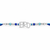 Bro Rakhi – 925 Sterling Silver Letter Rakhi with Blue & Aqua Beads