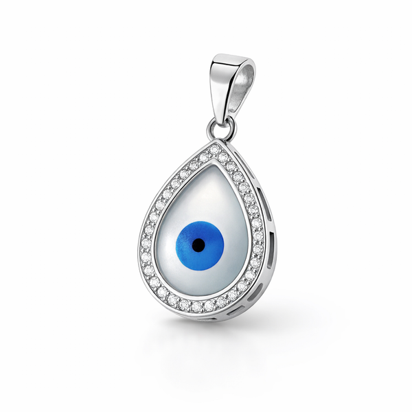 Drisha Pendant – 925 Sterling Silver Evil Eye Teardrop Pendant for Women