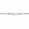 Bro Infinity Rakhi – 925 Sterling Silver Infinity Rakhi with Pastel Blue & Pink Beads