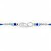 Bro Infinity Rakhi – 925 Sterling Silver Infinity Rakhi with Royal Blue & Sky Blue Crystal Beads