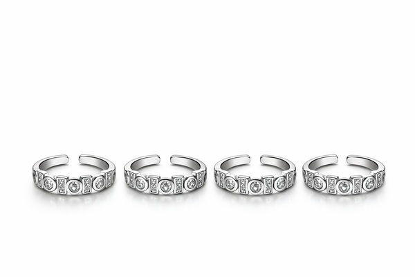 Rhythm Toe Ring in 925 Sterling Silver