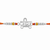 Veera Rakhi – 925 Sterling Silver Name Rakhi with Red & Yellow Beads