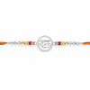 Ram Rakhi – 925 Sterling Silver Ram Rakhi with Ruby Red & Golden Yellow Crystal Beads