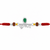 Krishna Rakhi – 925 Sterling Silver Rakhi with Green Crystal & Rudraksha Beads