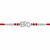 Bro Rakhi – 925 Sterling Silver Letter Rakhi with Red Crystal Beads