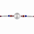 Trishul Crystal Silver Rakhi – 925 Sterling Silver Divine Trishul Rakhi with Red & Blue Crystal Beads