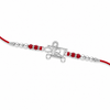 Veera Rakhi – 925 Sterling Silver Name Rakhi with Red Crystal Beads