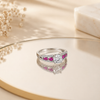Rhea Ring – 925 Sterling Silver Rosy Marquise Halo Ring