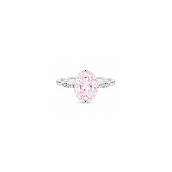 Tara Ring – 925 Sterling Silver Blush Pink Oval Statement Ring