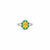 Ira Ring – 925 Sterling Silver Yellow & Emerald Halo Ring
