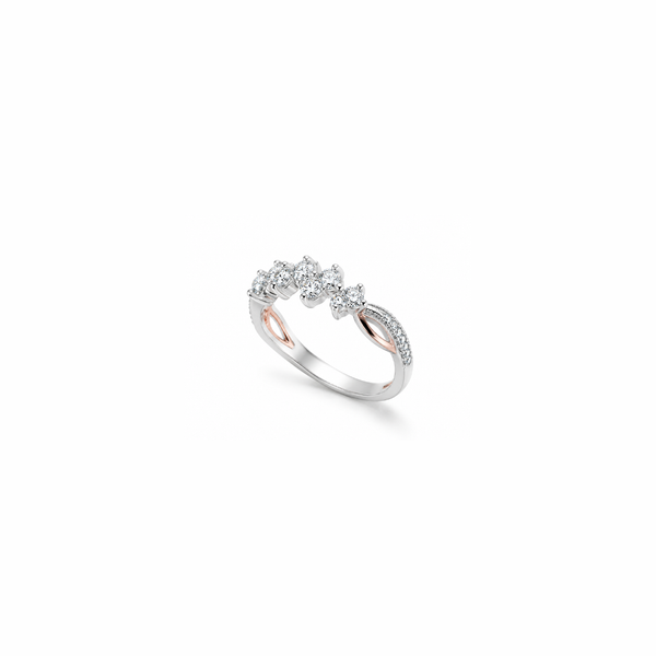 Siya Ring – 925 Sterling Silver Floral Band with CZ Stones