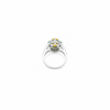 Ira Ring – 925 Sterling Silver Yellow & Emerald Halo Ring