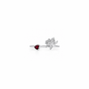 Flora Ring – 925 Sterling Silver Floral Open Ring with Ruby Red Heart CZ