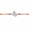 Om Namah Shivay Rakhi – 925 Sterling Silver Spiritual Rakhi with Red & Yellow Beads