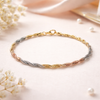Trinity Twist Bracelet – 925 Sterling Silver Tri-Tone Twisted Chain Bracelet