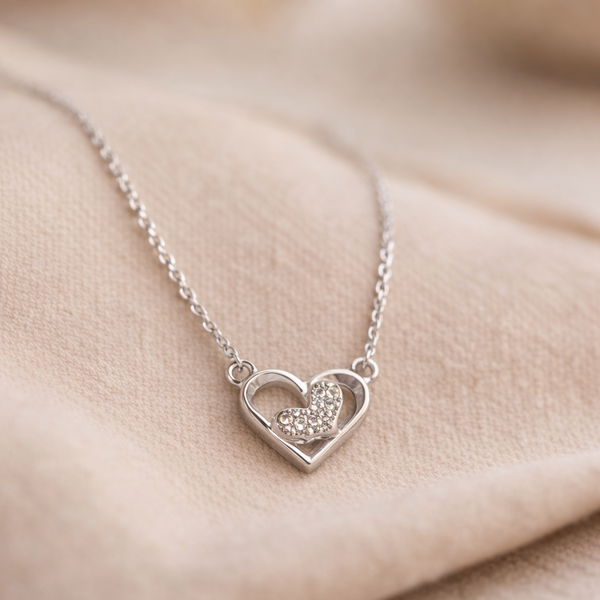 Cara Pendant – 925 Sterling Silver Double Heart Necklace