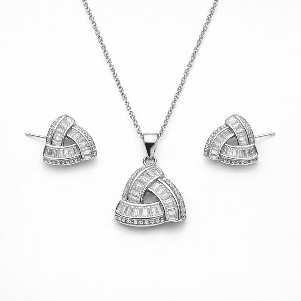 Trine Geometric Pendant Set in 925 Sterling Silver