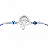 Ganesha Kavach Silver Rakhi – 925 Sterling Silver Evil Eye Rakhi with Sky Blue & Royal Blue Beads