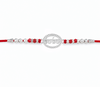 Radhe Radhe Rakhi – 925 Sterling Silver Rakhi with CZ Detailing & Red Thread