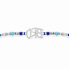 Bro Rakhi – 925 Sterling Silver Letter Rakhi with Blue & Aqua Beads