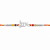 Bhai Rakhi – 925 Sterling Silver Rakhi with Red & Yellow Beads