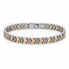 Matrix Bracelet – Premium Silver Dual Tone Geometric Link Bracelet