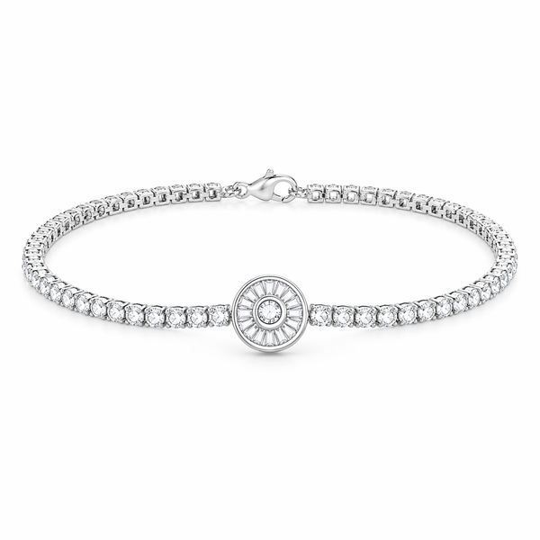 Orbit Halo Bracelet in 925 Sterling Silver