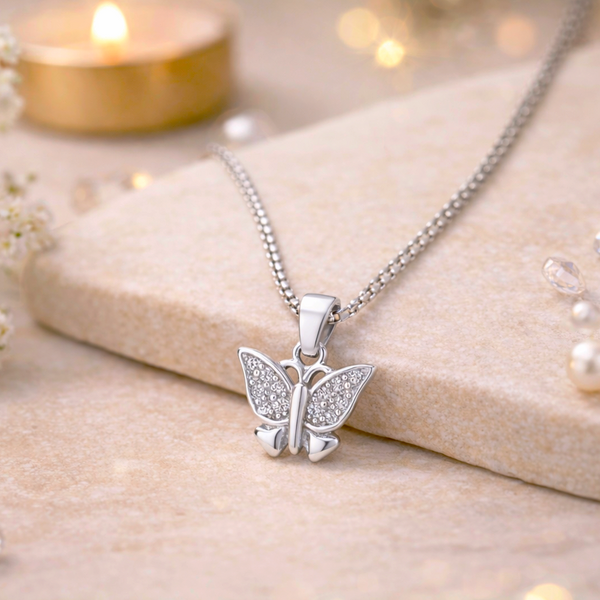Navya Pendant – 925 Sterling Silver Butterfly Pendant for Women