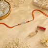 Bhai Rakhi – 925 Sterling Silver Rakhi with Red & Yellow Beads
