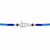 Bhai Rakhi – 925 Sterling Silver Rakhi with Rudraksha Beads & Blue Thread