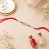 Bro Rakhi – 925 Sterling Silver Letter Rakhi with Red Crystal Beads