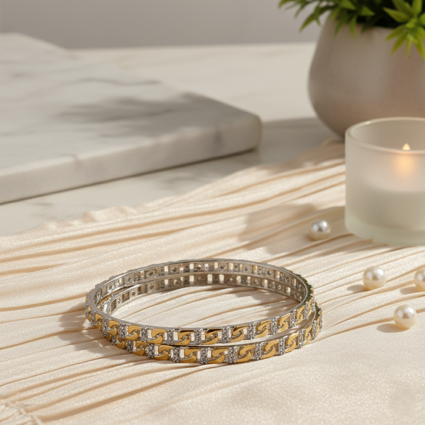 DuoGlow Bangles in 925 Sterling Silver (Set of 2)