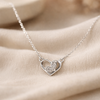Cara Pendant – 925 Sterling Silver Double Heart Necklace