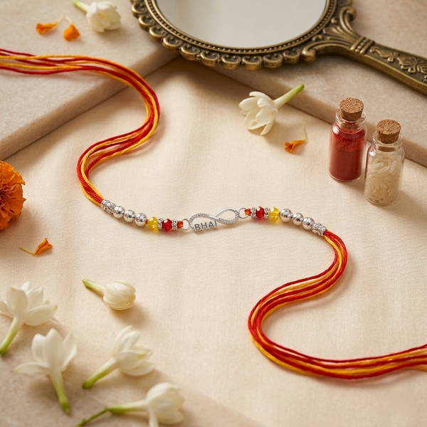 Bhai Rakhi – 925 Sterling Silver Infinity Rakhi for Brother