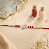 Om Namah Shivay Rakhi – 925 Sterling Silver Spiritual Rakhi with Crystal Beads