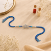 Veera Rakhi – 925 Sterling Silver Name Rakhi with Blue & Sky Blue Beads