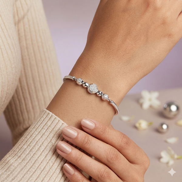 Lumi Bracelet – 925 Sterling Silver Minimal Stone Bracelet for Women