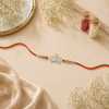 Veera Rakhi – 925 Sterling Silver Name Rakhi with Red & Yellow Beads