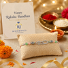 Bro Infinity Rakhi – 925 Sterling Silver Infinity Rakhi with Pastel Green & Peach Beads