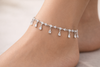 Pear Drop Anklet – 925 Sterling Silver Elegant Teardrop Charm Anklet