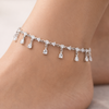 Pear Drop Anklet – 925 Sterling Silver Elegant Teardrop Charm Anklet