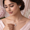 Flora Snow Pendant Set in 925 Sterling Silver