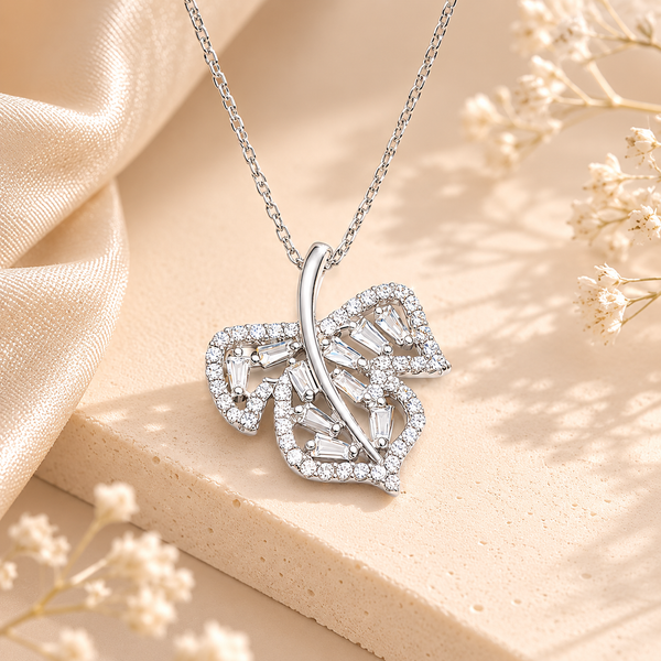 Hazel Pendant – 925 Sterling Silver Leaf Design Pendant (Silver & Rose Gold)