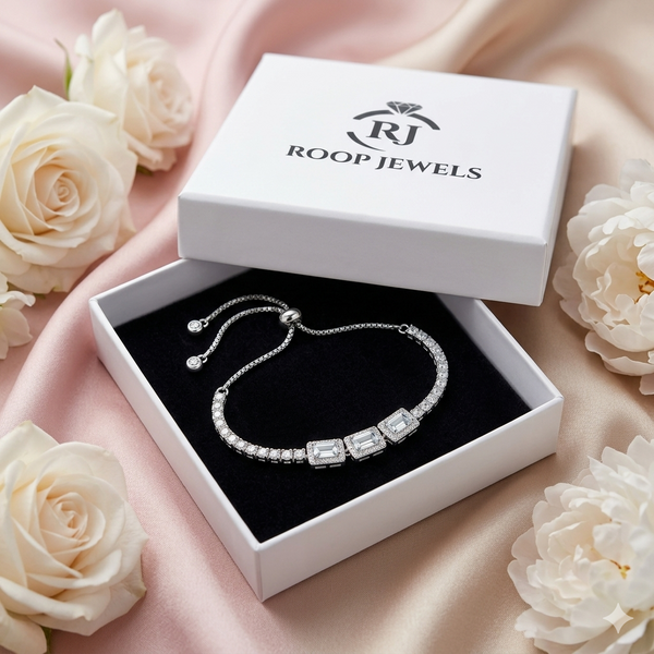 Shine Line Baguette Tennis Bracelet in 925 Sterling Silver
