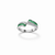 Zariya Ring – 925 Sterling Silver Green Baguette CZ Crossover Ring for Women